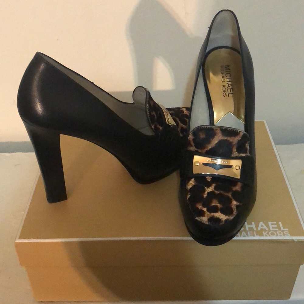 Michael Kors Heels - Black and Cheetah